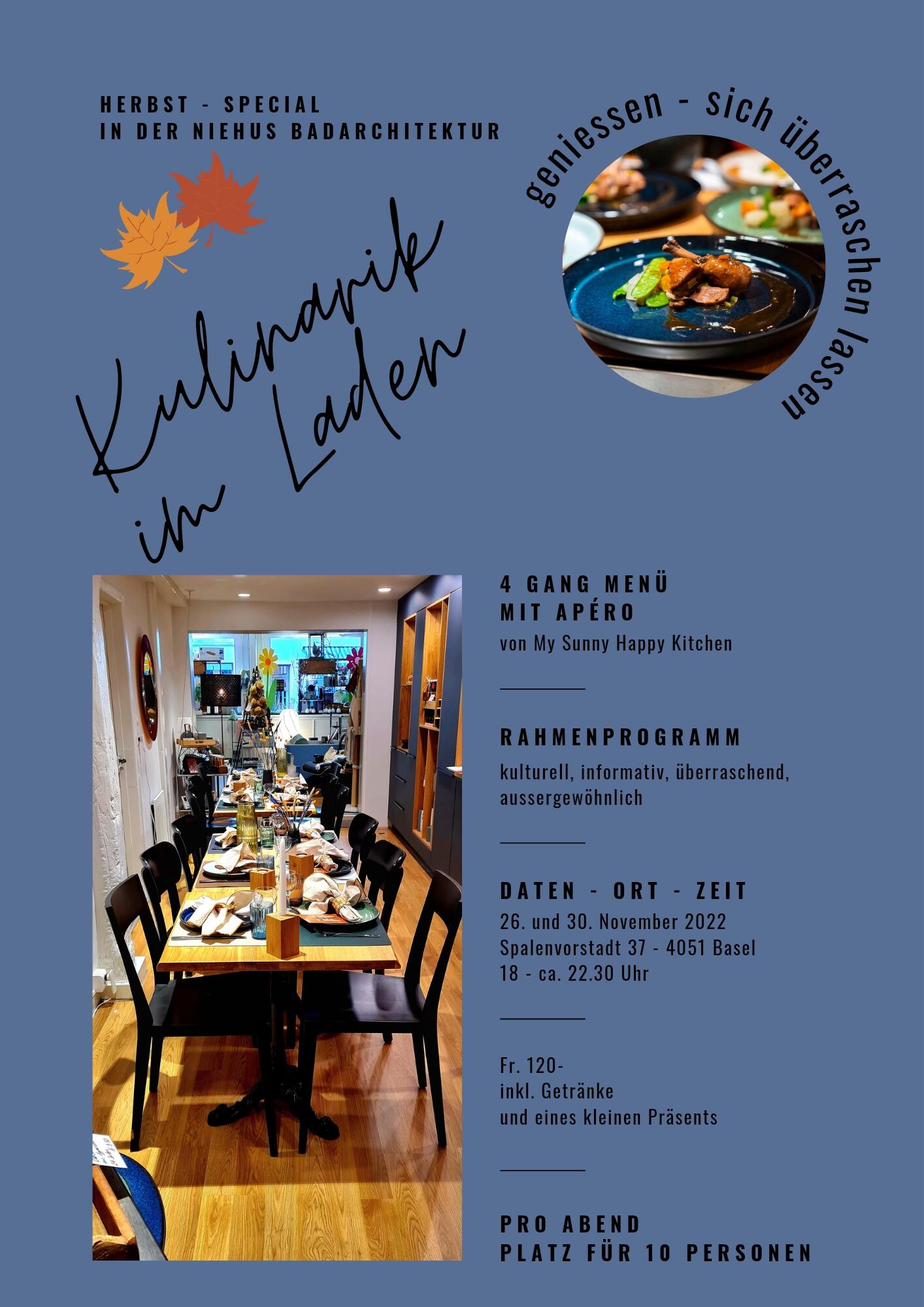 Kulinarik im Laden - 26. und 30. November 2022 - beide Abende ausgebucht!